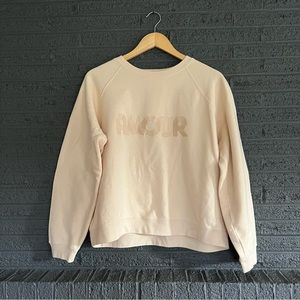 Sezane Cream Amour Sweater